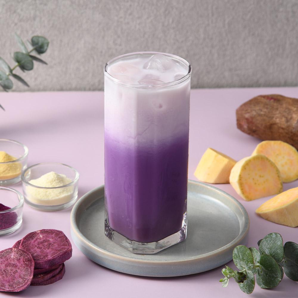 Purple Sweet Potato Powder creates a stunning natural purple color in beverages — no artificial dyes needed.